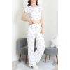 Milan Büzgülü Pijama Takımı Beyaz - 32254.1857.