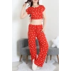 Milan Büzgülü Pijama Takımı Kırmızı - 32254.1857.