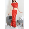 Milan Büzgülü Pijama Takımı Kırmızı - 32254.1857.