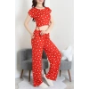 Milan Büzgülü Pijama Takımı Kırmızı - 32254.1857.