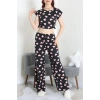 Milan Büzgülü Pijama Takımı Siyahpembe - 32254.1857.