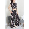 Milan Büzgülü Pijama Takımı Siyahpembe - 32254.1857.