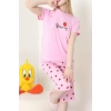 Milan Kapri Baskılı Pijama Takımı Pembe - 629.1287.