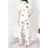 Milan Kumaş Düğmeli Pijama Takımı Bejpembe - 750.1287.