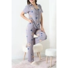 Milan Kumaş Düğmeli Pijama Takımı Gri - 750.1287.