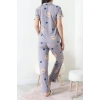 Milan Kumaş Düğmeli Pijama Takımı Gri - 750.1287.