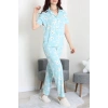 Milan Kumaş Düğmeli Pijama Takımı Mint - 750.1287.