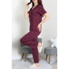Milan Kumaş Düğmeli Pijama Takımı Mürdüm - 750.1287.
