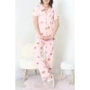 Milan Kumaş Düğmeli Pijama Takımı Pudra - 750.1287.