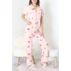 Milan Kumaş Düğmeli Pijama Takımı Pudra - 750.1287.