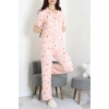 Milan Kumaş Düğmeli Pijama Takımı Pudratavşan - 750.1287.