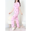 Milan Kumaş Düğmeli Pijama Takımı Siyahfiyonk - 750.1287.