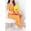 Milan Kumaş Düğmeli Pijama Takımı Turuncuayı - 750.1287.