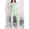 Milan Kumaş Düğmeli Pijama Takımı Yeşil - 750.1287.