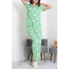 Milan Kumaş Düğmeli Pijama Takımı Yeşilavokado - 750.1287.