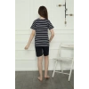 Moda Çizgi Aile Penye Şortlu Pijama Takım (anne - kız ) 50117 Ayrı Ayrı Satılır . Fiyatları Farklıdır