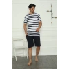 Moda Çizgi Aile Penye Şortlu Pijama Takım (baba - oğul ) 50116 Ayrı Ayrı Satılır . Fiyatları Farklıdır