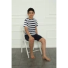 Moda Çizgi Aile Penye Şortlu Pijama Takım (baba - oğul ) 50116 Ayrı Ayrı Satılır . Fiyatları Farklıdır