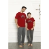 Moda Çizgi Baba Oğul Kırmızı Aile Pijama Takım Ayrı Ayrı Satılır 50102