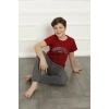 Moda Çizgi Baba Oğul Kırmızı Aile Pijama Takım Ayrı Ayrı Satılır 50102