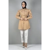Moda Çizgi Bel Ve Yaka Detaylı Tunik