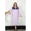 Moda Çizgi Big Uzun Kol Dantelli Lila Anne Gecelik 1355