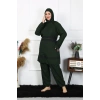 Moda Çizgi Büyük Beden Tesettür Mayo 60-62-64-66 Beden Haki 55015