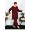 Moda Çizgi Büyük Beden Tesettür Mayo 7XL-8XL-9XL-10XL Bordo 55010