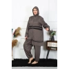 Moda Çizgi Büyük Beden Tesettür Mayo 7XL-8XL-9XL-10XL Füme 55010