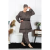 Moda Çizgi Büyük Beden Tesettür Mayo 7XL-8XL-9XL-10XL Füme 55010