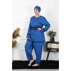 Moda Çizgi Büyük Beden Tesettür Mayo 7XL-8XL-9XL-10XL İndigo 55010