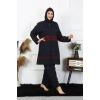 Moda Çizgi Büyük Beden Tesettür Mayo 7XL-8XL-9XL-10XL Lacivert 55010