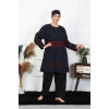 Moda Çizgi Büyük Beden Tesettür Mayo 7XL-8XL-9XL-10XL Lacivert 55010