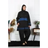 Moda Çizgi Büyük Beden Tesettür Mayo 7XL-8XL-9XL-10XL Siyah 55011