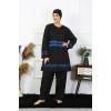 Moda Çizgi Büyük Beden Tesettür Mayo 7XL-8XL-9XL-10XL Siyah 55011