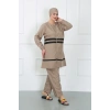Moda Çizgi Büyük Beden Tesettür Mayo Bej 44020