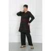 Moda Çizgi Büyük Beden Tesettür Mayo Siyah 44025