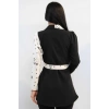 Moda Çizgi Ceket Model Bluz Siyah