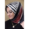 Moda Çizgi Desenli Eşarp