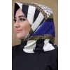 Moda Çizgi Desenli Eşarp