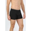 Moda Çizgi Erkek Büyük Beden Pamuk Likralı Boxer Siyah 40134