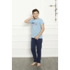 Moda Çizgi Erkek Çocuk Pamuk Kısa Kollu Pijama Takımı 20380