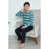 Moda Çizgi Erkek Çocuk Penye Pijama Takım 20413