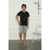 Moda Çizgi Erkek Çocuk Penye Şortlu Pijama Takım 20392