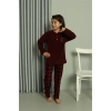 Moda Çizgi Erkek Çocuk WelSoft Polar Bordo Pijama Takımı 20549