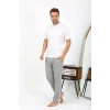 Moda Çizgi Erkek Ekoseli Desen Penye Tek Alt Pijama 27540 Gri