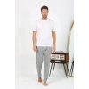 Moda Çizgi Erkek Ekoseli Desen Penye Tek Alt Pijama 27540 Gri