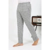 Moda Çizgi Erkek Ekoseli Desen Penye Tek Alt Pijama 27540 Gri