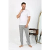 Moda Çizgi Erkek Ekoseli Desen Penye Tek Alt Pijama 27540 Gri
