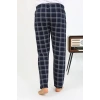 Moda Çizgi Erkek Ekoseli Desen Penye Tek Alt Pijama 27540 Lacivert